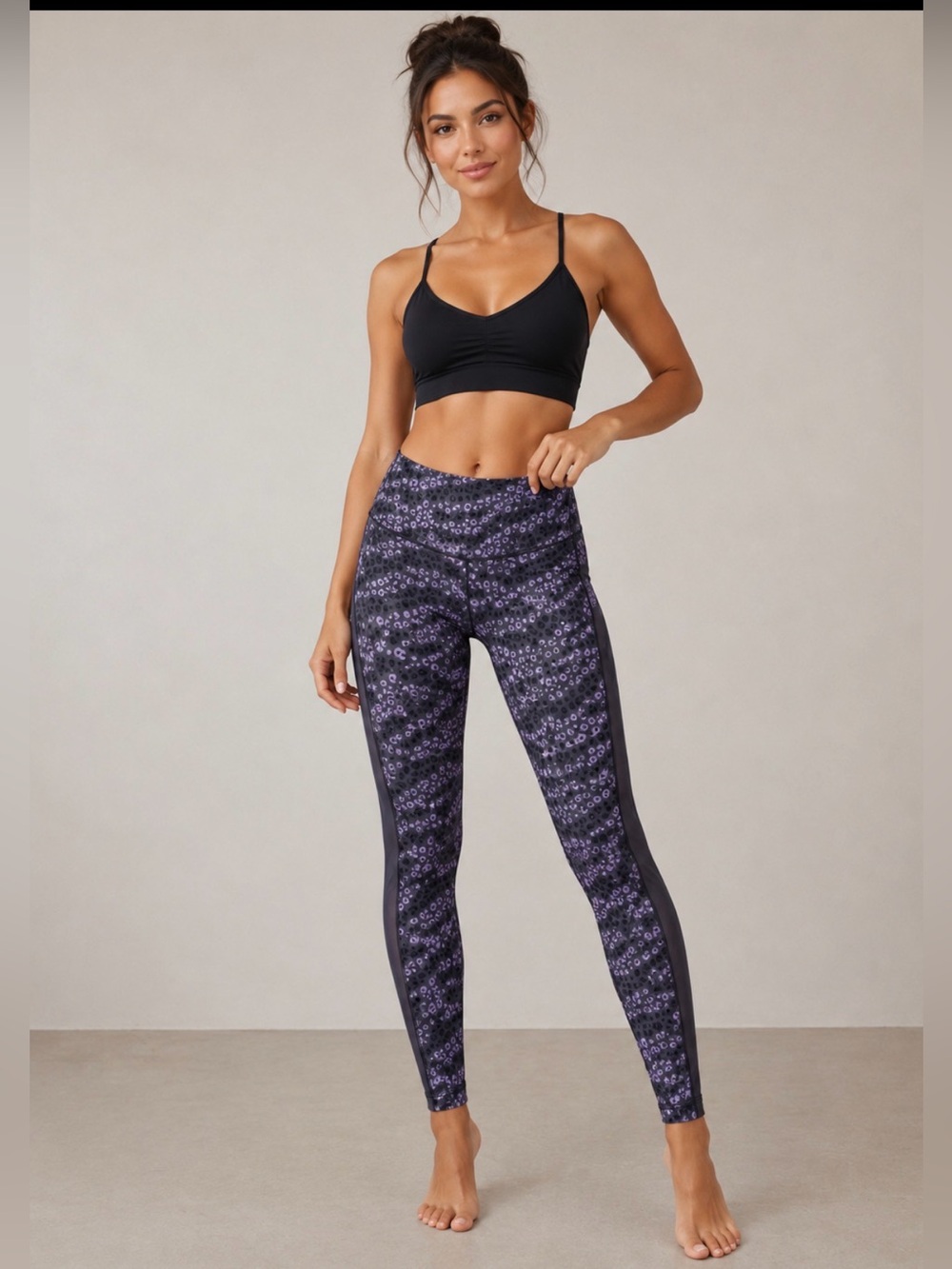 Aerie high Rise 7/8  Purple Patterned Leggings
